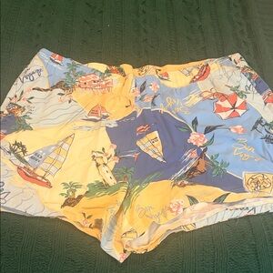 Old Navy Blue and Yellow Women's Printed Shorts